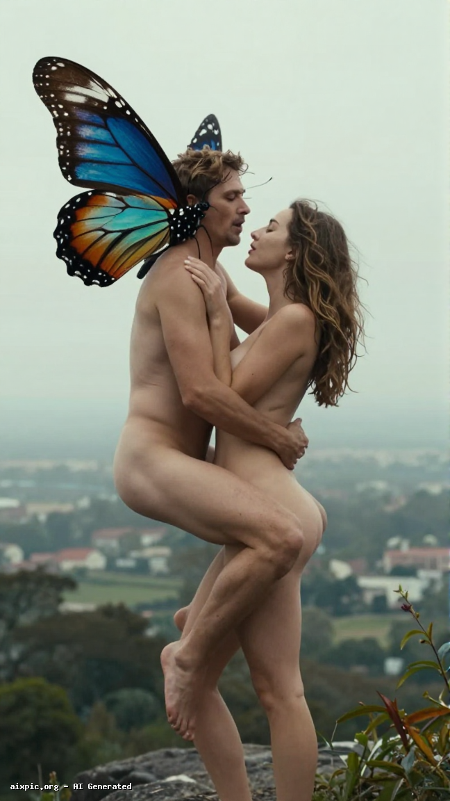 AI-generated art image: Kay Thompson raw sybian ride Hovering Butterfly DaddyMommy Dynamics naked nudes sex